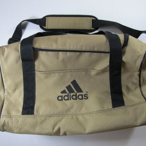 ADIDAS Tan Black Athletic Training Gym Duffle Bag